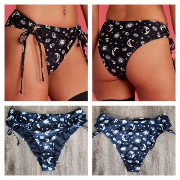 Hot Topic Swim Bottoms Celestial Skull Hipster1633 - Picture 1 of 5